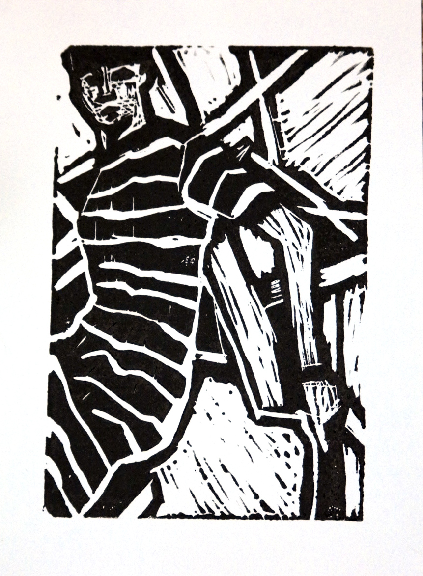 Striped Dress - Linoleum Cut